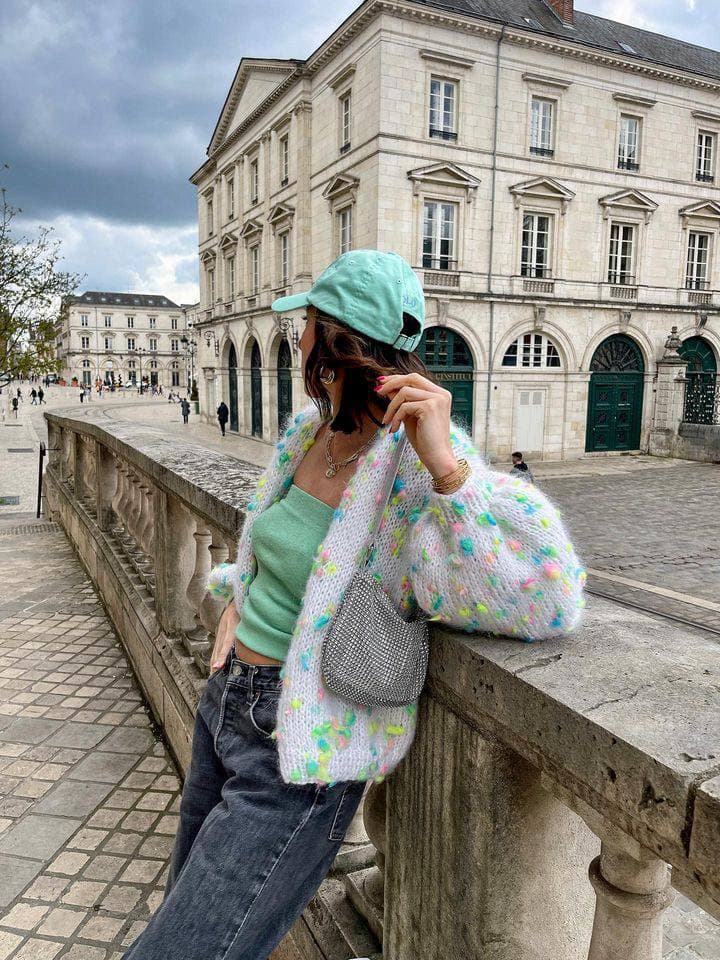 Lollipop White Mohair Cardigan thumb 4