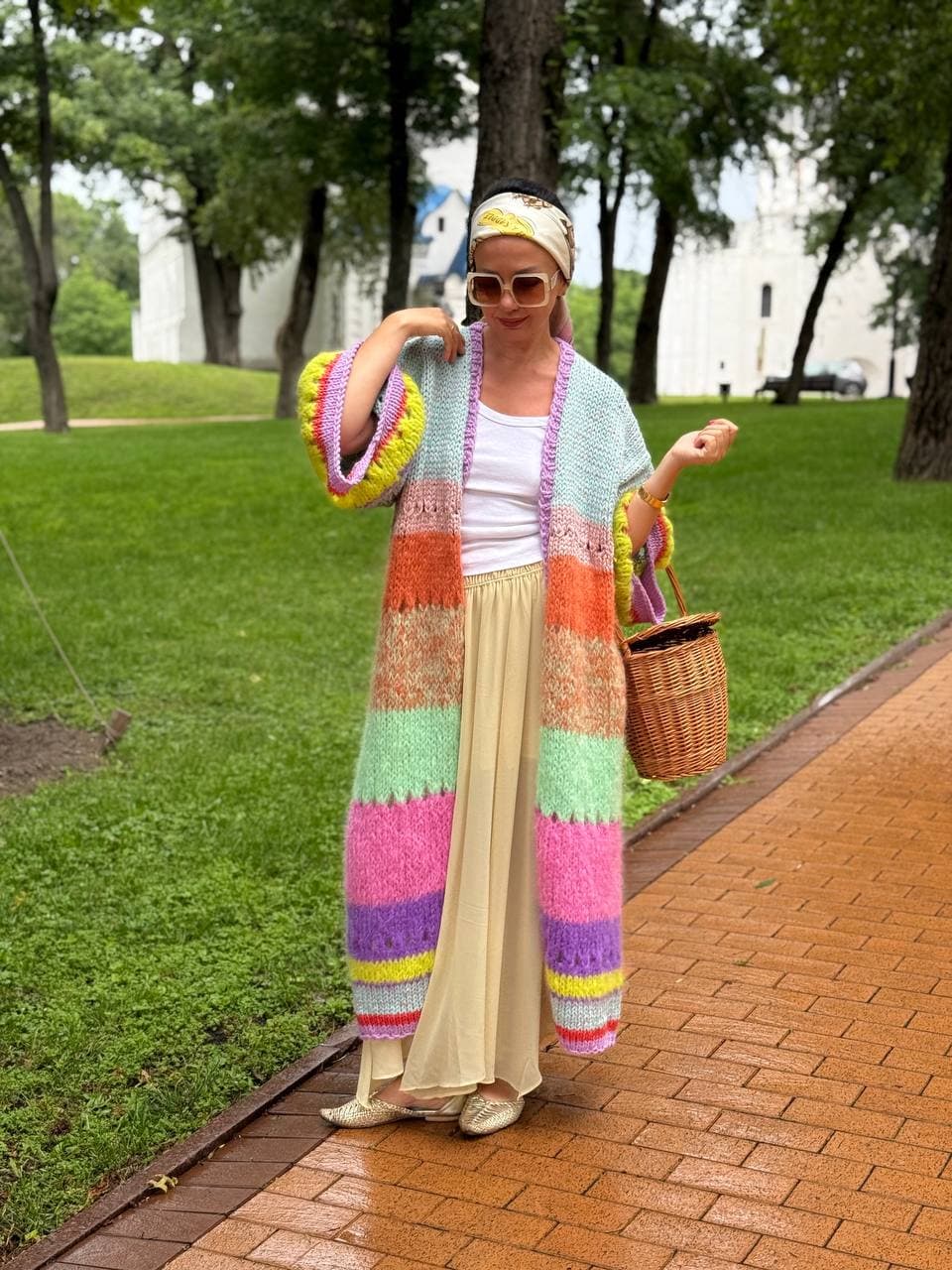 Rainbow Maxi Mohair Cardigan