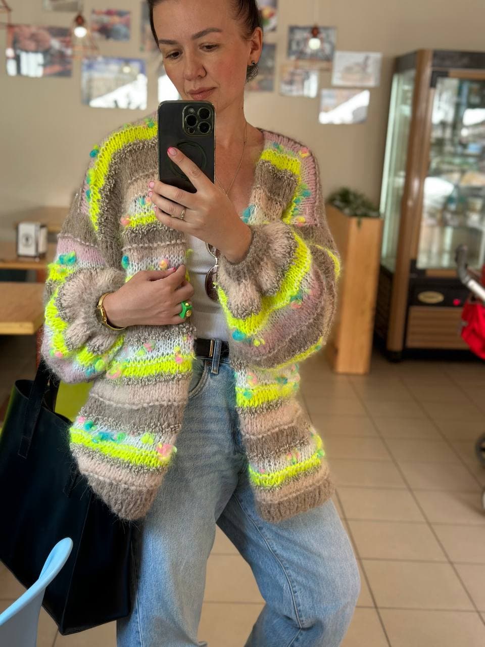 Bohemian Neon Alpaca Cardigan thumb 3