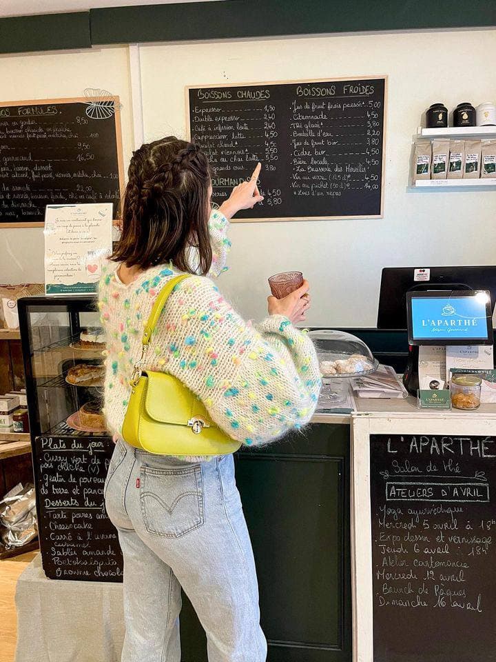 Lollipop White Mohair Cardigan — Handmade Cardigans by Ole Knitwear