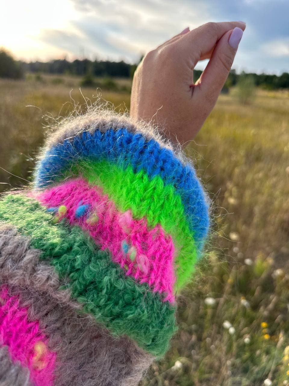 Rainbow alpaca cardigan thumb 2