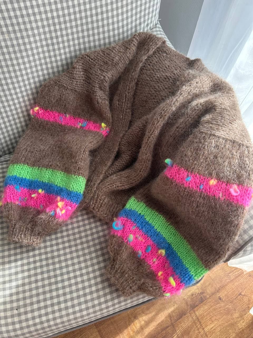 Mocha Rainbow Alpaca Cardigan alternate