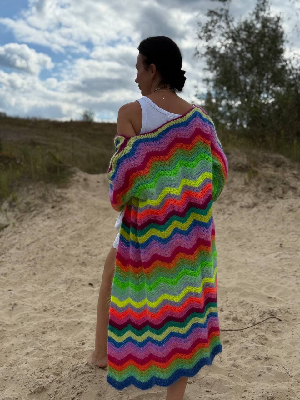 Wave crochet cardigan thumb 2