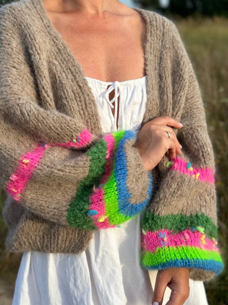 Rainbow alpaca cardigan — alternate view
